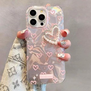 Ốp Lưng Ngọc Trai Trái Tim Tình Yêu Hợp Thời Trang Cho Redmi Note 14 13 12 Pro 11 10 12s 10s 11s Redmi A3 14C 13C 12C 10C 13 12 Cô Gái Dây Xích Vỏ Điện Thoại