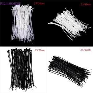 Plumhouse 100 Chiếc Thắt Lưng Trắng Đen Dây Cáp Zip Dây Tự Khóa Nylon Dây Buộc VN