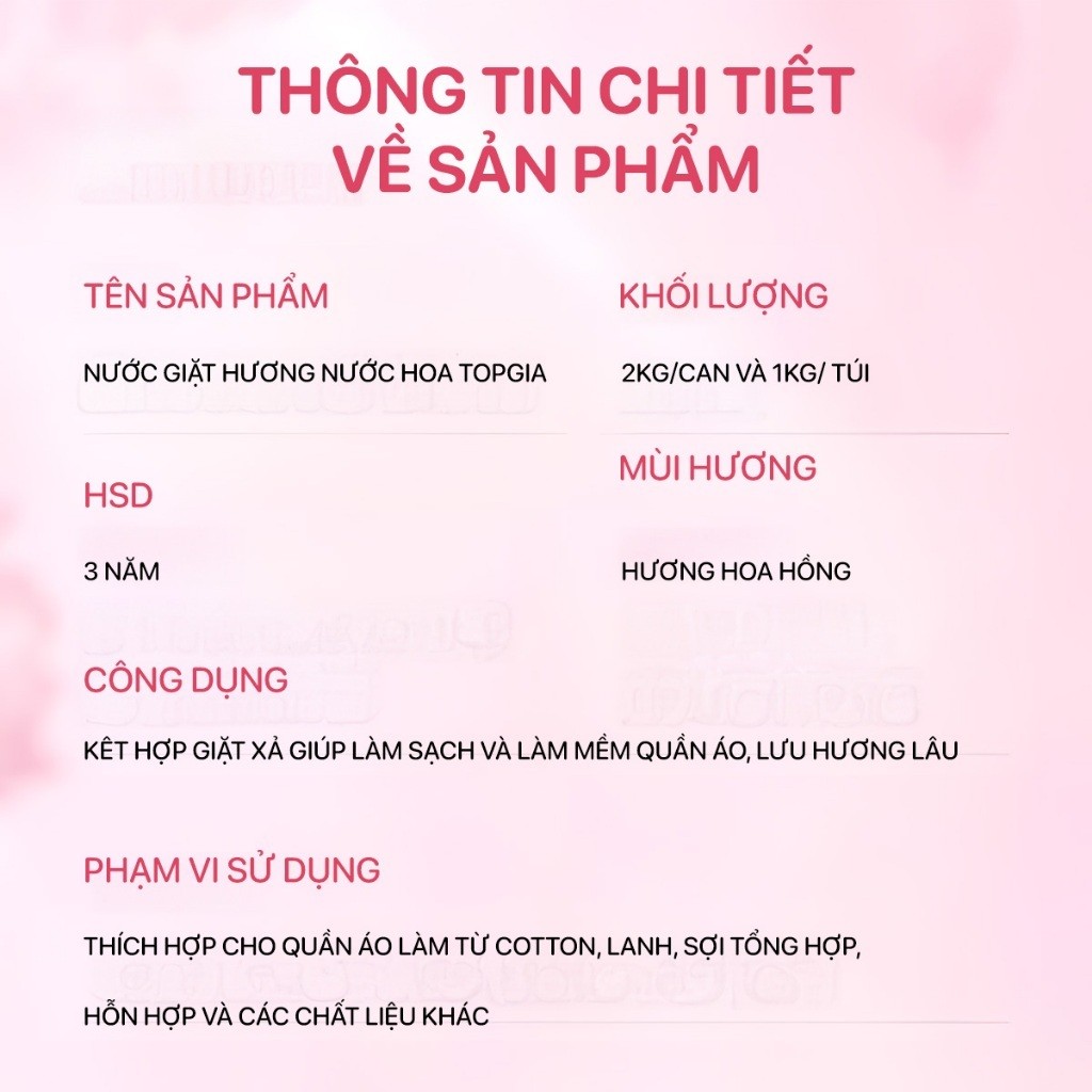 (AN TOÀN CHO DA) Nước giặt xả sắc hương Top Gia túi 1L, 2in1 tạo bọt vừa phải giúp làm sạch và mềm vải dễ dàng