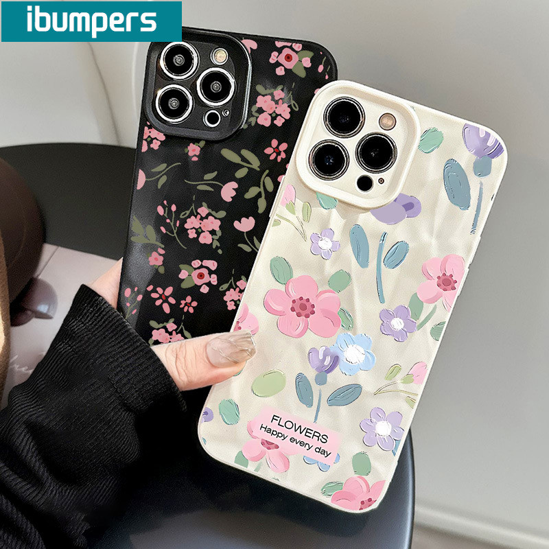 ibumpers Ốp Lưng iPhone Xinh Hàn Quốc Hoa In Hình Ốp Điện Thoại Silicon Mềm Chống Sốc Chống Bẩn Cho Iphone 16 15 14 12 13 11 Pro Max IP 7 8 Plus X XS XR