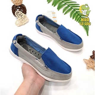 Giày slip on walu canvas loafer women cao cấp, giày lười nữ cross bằng vải kaki bền nhẹ nhiều màu