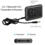 Bộ thu Bluetooth không dây YRBWD, Bộ phát 2 trong 1 Jack 3,5 mm, Dongles Bluetooth màu đen âm thanh nổi bền bỉ