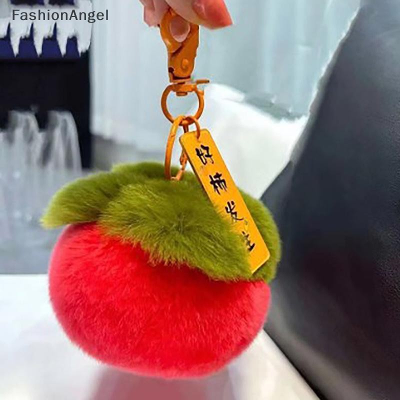 FashionAngel Mới Thật Tóc Dễ Thương May Mắn Hồng Móc Khóa Nữ Sang Trọng Rex Túi Xe Trang Trí Mặt Dây Chuyền Quà Tặng VN