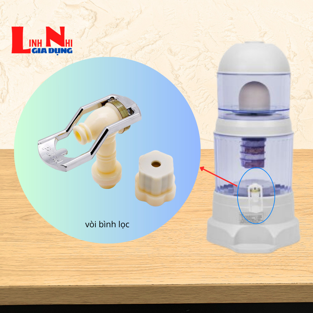 Bộ phụ kiện 3 món bình lọc nước gia đình( nấm sứ, lõi lọc, vòi bình) bình lọc 16 đến 23 lít các hãng