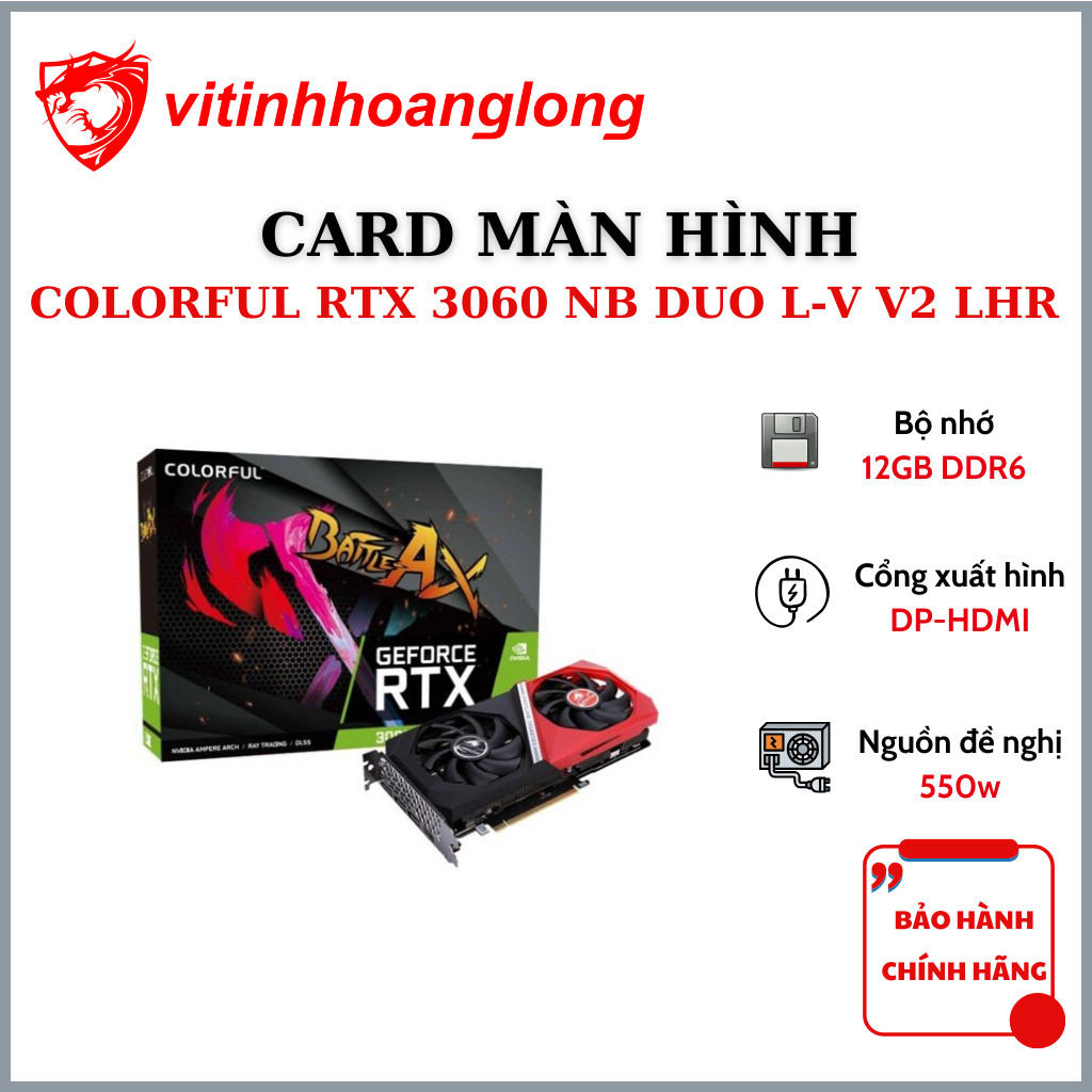 VGA Colorful RTX 3060 12GB GDDR6 NB DUO L-V V2 LHR | Shopee Việt Nam