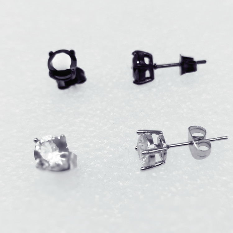 Bông tai Zircon thời trang Nam Nữ Hình học Bông tai đơn giản