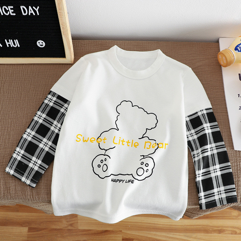 Áo Sơ Mi Đáy Dài Tay Trẻ Em Thời Trang Đơn T Phiên Bản Hàn Quốc Thiết Kế Thích Hợp Cho Trẻ Em Trung Nhỏ Bé Trai Bé Gái Mặc Bên Trong Mặc Bên Ngoài Phù Hợp Với Hàng Đầu LAI