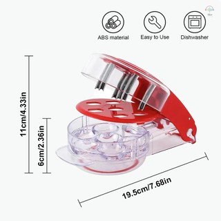 Cherry Pitter Tool Pit Remover Push-Pull Sáu lỗ Di động Cherry Core Remover với thiết kế khóa Phát hành nhanh Tiện ích nhà bếp cho cửa hàng bánh nhà bếp Salad trái cây