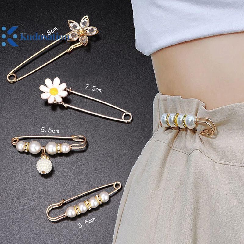 Kudosation 3 Chiếc Quần Áo Nữ Thổ Cẩm Bộ Ngọc Trai Kim Cương Giả Thổ Cẩm Cho Nữ Ve Áo Pin Thắt Lưng Pin Tự Làm Phụ Kiện