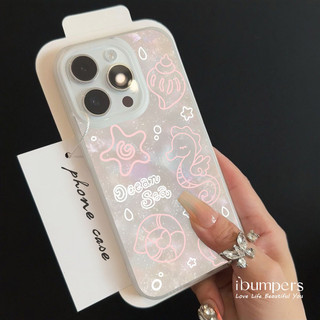 ibumpers Ốp Điện Thoại iPhone Dreamy Romantic Ocean Pattern Ốp Lưng Trong Suốt Nhám Mờ Chống Bẩn Chống Sốc Cho IPhone 16 15 14 12 13 11 Pro Max IP 7 8 Plus X XS XR