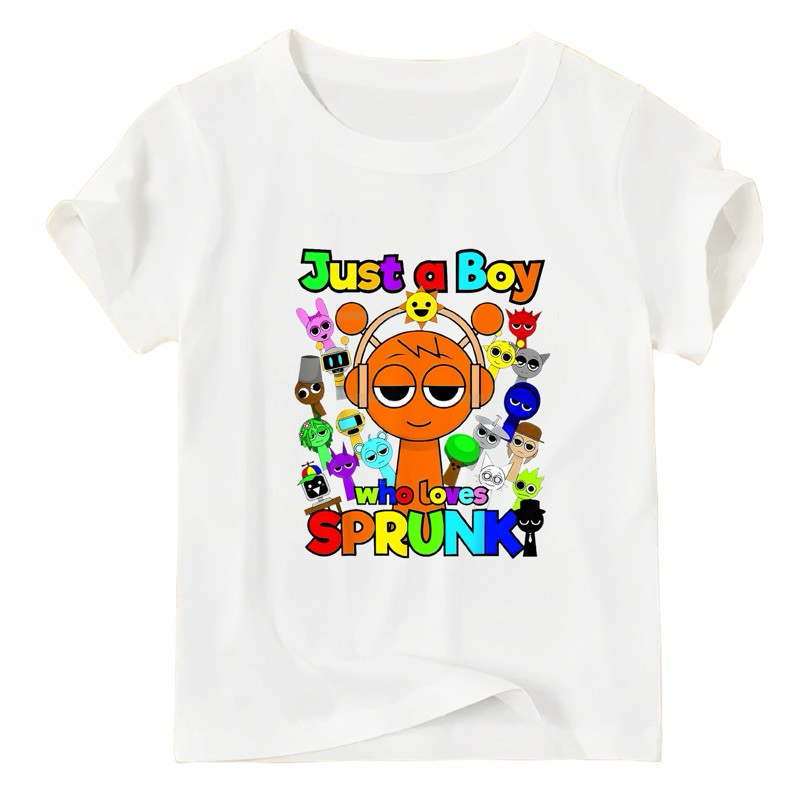 Áo thun Incredibox Sprunki in hình Just A Boy, họa tiết vui nhộn và sáng tạo, hoàn hảo cho trang phục thường ngày mùa hè