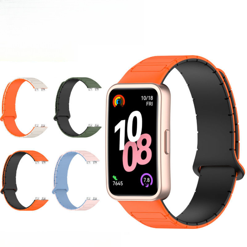 Tương thích với Huawei Band 10, dây đeo silicone từ tính hai tông màu ...