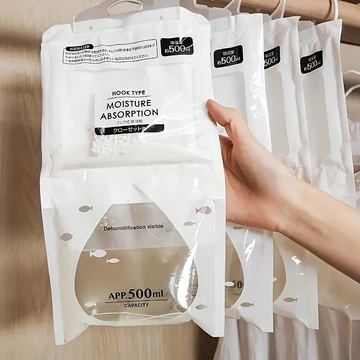 5 gói túi hút ẩm lớn, túi hút ẩm quần áo 500ml, túi hút ẩm không điện cho tủ quần áo & nhà ở, túi hút ẩm, túi hút ẩm tủ quần áo