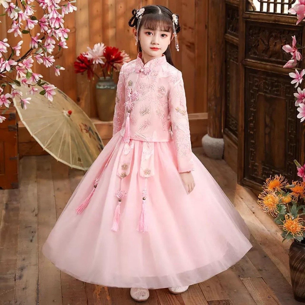 đầm công chúa bé gái , đầm hán phục cho bé gái ( mã hồng 063 )