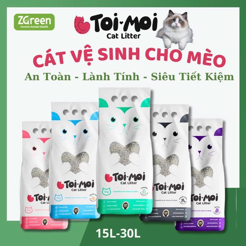 CÁT MÈO TOI MOI 8KG Cát vệ sinh mèo cao cấp, ít bụi, thấm hút khử mùi ...