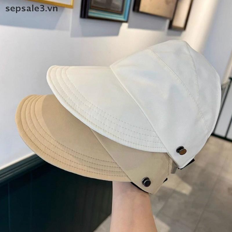 # Sepsale # Mùa hè vành rộng Sunhat dành cho nữ Mũ chống nắng có thể gập lại Mũ xô đi biển ngoài trời có thể điều chỉnh Tấm che chống tia cực tím Mũ đuôi ngựa ngư dân.