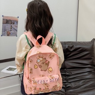 YT2 LOOPY Capybara Hoạt Hình Ba Lô Học Tiểu Học Nhẹ Dung Tích Lớn Trẻ Em Túi Đi Học Túi TY2