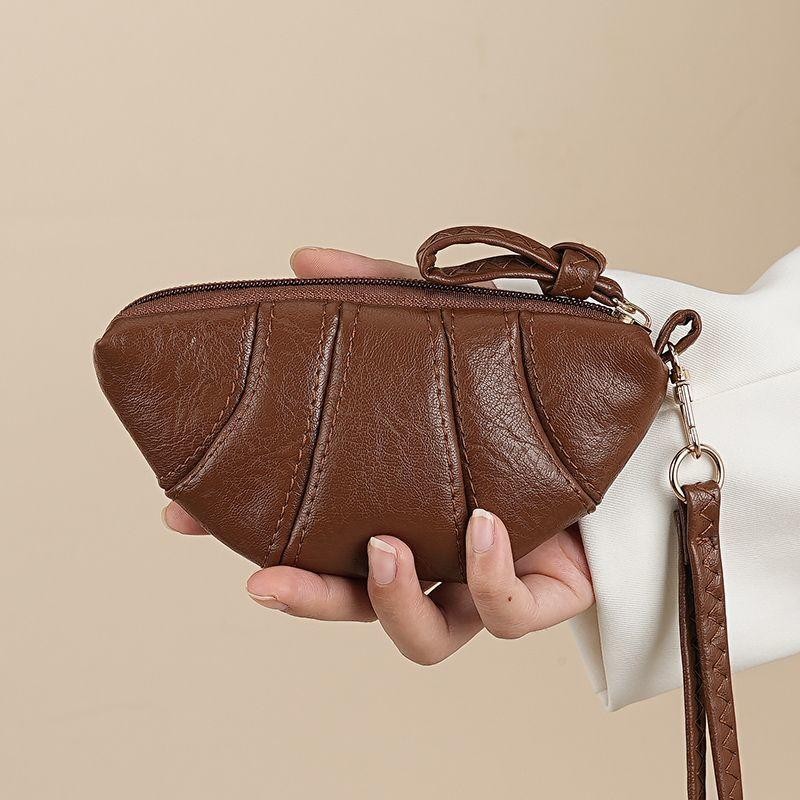 Túi Croissant 2025 Niche Mini Retro Túi Chìa Khóa Dây Ví Đựng Tiền Xu