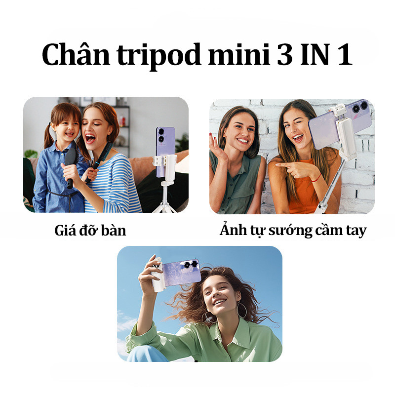 Selfie Stick Tripod 3in1 Giá đỡ điện thoại,Du lịch Selfie Stick Tripod Giá đỡ điện thoại chống rung