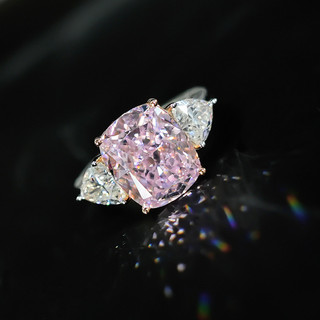Châu Âu Mỹ ins Phong Cách Mới Hồng Zircon Mở Nhẫn Nữ