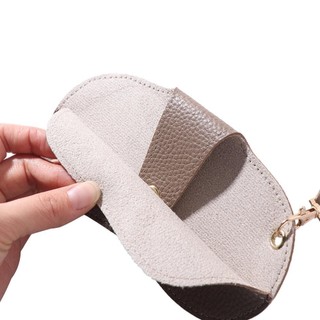 Túi đeo kính da DARON Pu, Túi đựng kính râm Hộp bảo vệ kính mắt Túi đựng kính, Di động di động có dây buộc Mặt dây chuyền Kính kẹp Kính râm Túi kính mắt ngoài trời