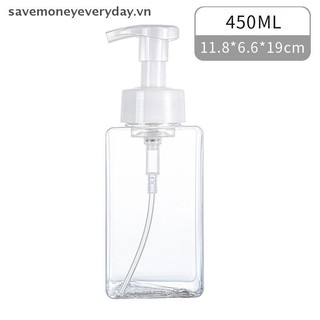 [savemoneyeveryday] 250 / 450ml Sữa rửa mặt Mousse Máy phân phối bọt Chai bơm nhựa Chai rỗng có thể đổ lại cho mỹ phẩm làm sạch du lịch [vn]