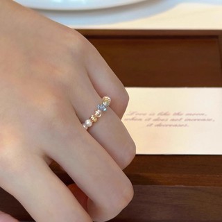 [Ưu đãi đặc biệt] Nhẫn Ngọc Trai Nhiều Màu Sắc Hạt Séc Nhẫn Nữ Pháp Nhỏ Hoàn Hảo Vòng Tròn Ngọc Trai Ánh Sáng Sang Trọng Cao Cấp Đơn Giản Nhẫn Học Sinh