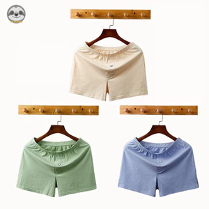 Phong cách Nhật Bản Muji Style / Quần short Cotton nam / Boxer dệt kim / Quần short dệt kim thông thường mùa hè