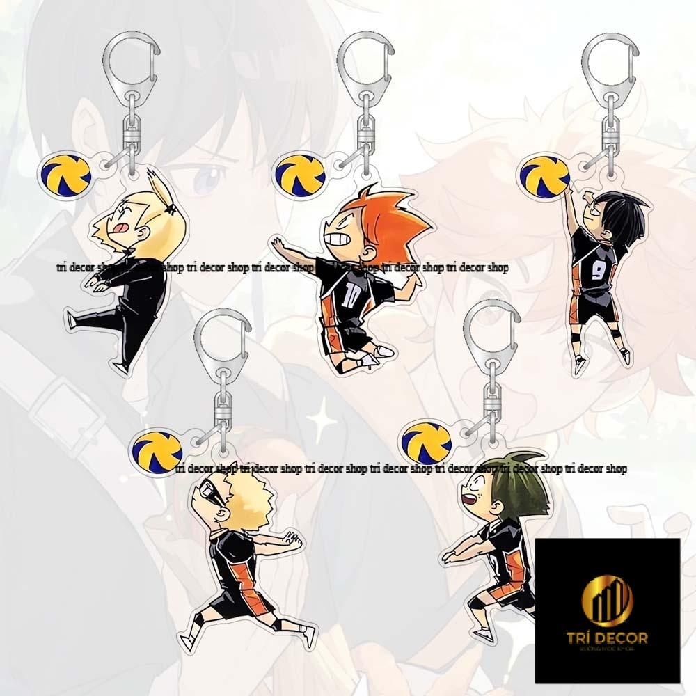 Móc khóa Haikyu Thùng Anime Xung quanh Túi Acrylic Mặt dây chuyền Móc chìa khóa điện thoại