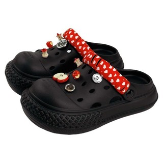 Xixitiao Sandal Nữ Tăng Chiều Cao Kiểu Dáng Mùa Hè Đi Biển Chất Liệu Eva Màu Đỏ Táo Dễ Thương