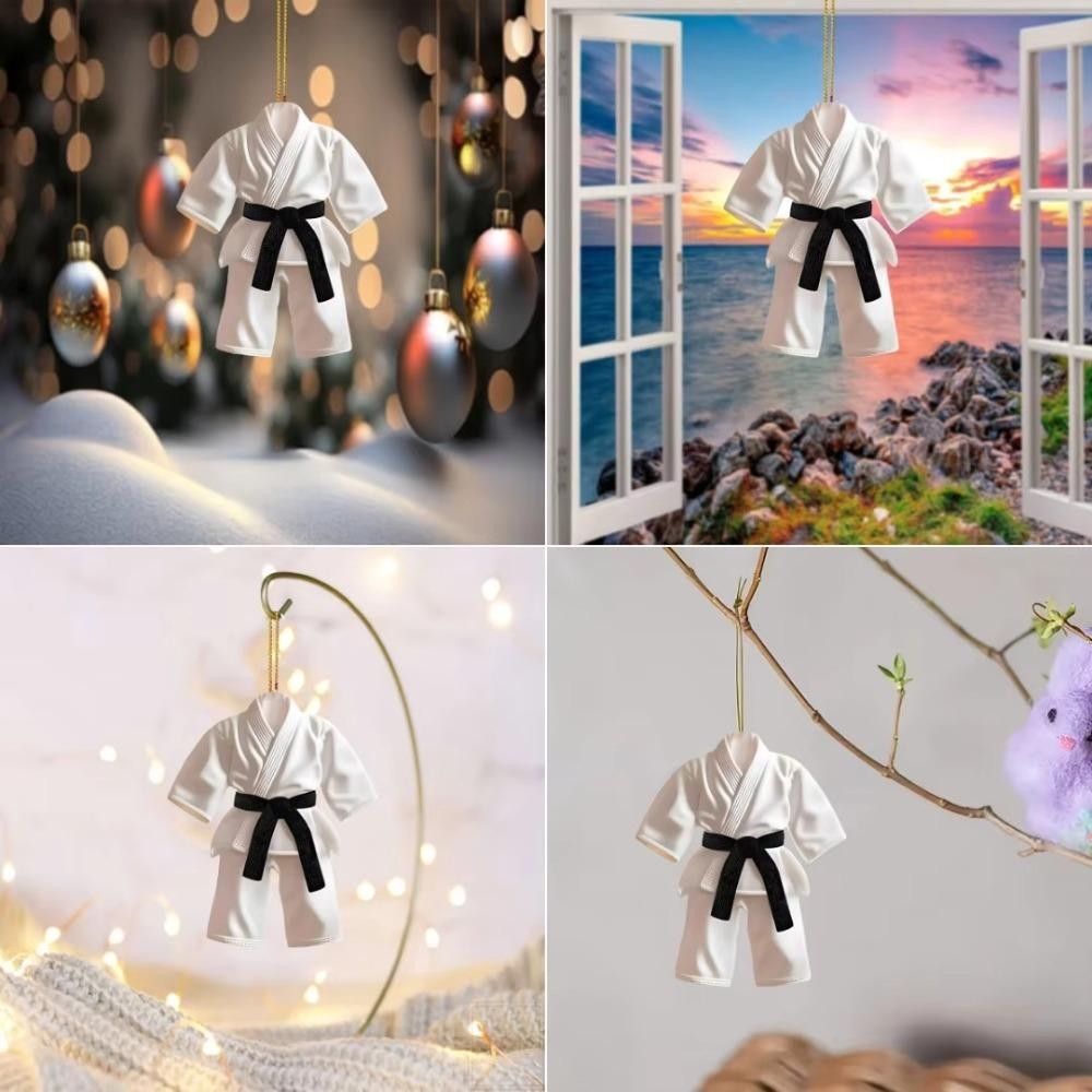 FANIELLAPOWELL 5 Móc Khóa Mặt Dây Chuyền, Quần Áo Taekwondo Thể Thao Theo Chủ Đề Trang Trí Quyến Rũ, 2D Phẳng Acrylic Treo Trang Trí Quà Tặng