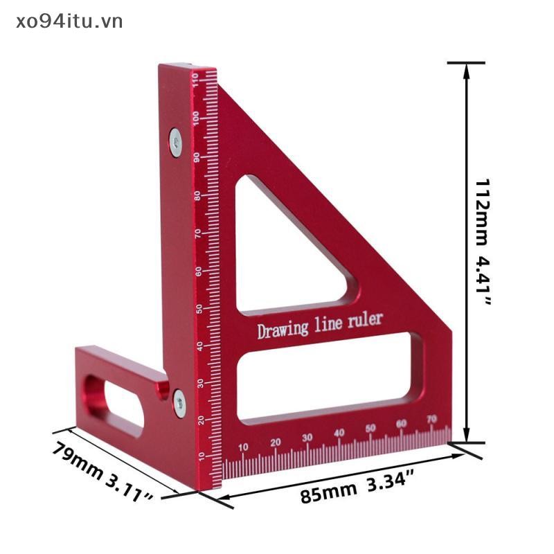 XOITU 3D Đa Góc Nhôm Đỏ Thước Đo 45 / 90 Độ Chế Biến Gỗ Vuông Thước Đo Đường Vẽ Miter Tam Giác Bố Trí Dụng Cụ VN