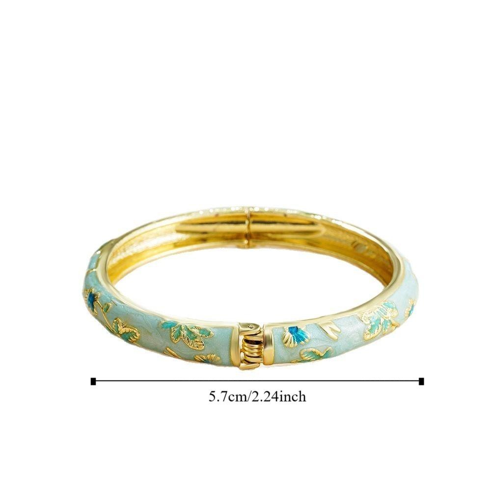 LACYES Lắc Tay Vintage Cloisonne, Hoa Rỗng Cổ Điển, Lắc Tay Dân Tộc Nữ, Trang Sức Tay