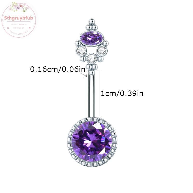 Sthb Thời Trang Trái Tim Bụng Nút Nhẫn Nữ Bé Gái Thép Không Gỉ Tinh Tế Zircon Rốn Nhẫn Trang Sức Cơ Thể Quà Tặng VN