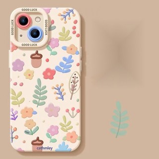 Ốp điện thoại cây hoa tươi và đơn giản cho iPhone16 / 15 / 14 / 13 / MINI / 12 / 11 / Pro MAX / X / XS / XR / 7 / 8 / 6 Vỏ bảo vệ toàn diện bằng silicon lỏng chống sốc và chống rơi