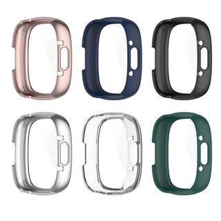 Dành Cho Fitbit Versa 4 / Sense 2 2in1 Vỏ PC Cứng Kính Cường Lực Bảo Vệ Màn Hình Vỏ Bảo Vệ