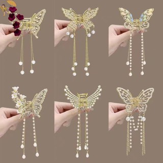 [GOU] Kẹp Móng Vuốt Tóc Viền Tinh Tế Hàn Quốc Mới Đuôi Ngựa Bím Tóc Ngọc Trai Kẹp Tóc Cô Gái Cua Mũ Kim Loại Quà Tặng VN
