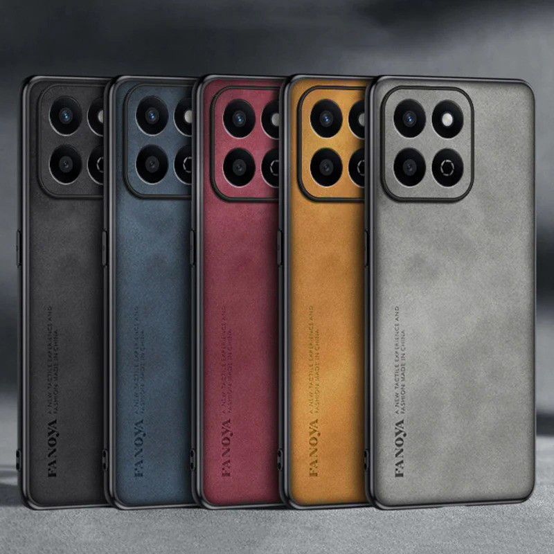 Dành cho Honor X7c Luxury Business Retro Da Cao su mềm TPU Case Cover