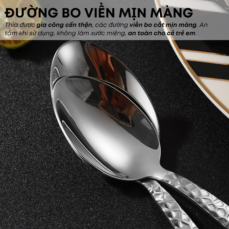 Bộ Dao Muỗng Nĩa Inox 410 Vân Kim Cương Cao Cấp – Dùng Ăn Bít Tết, Món Âu, Chuyên Cho Nhà Hàng – Khách Sạn | 193
