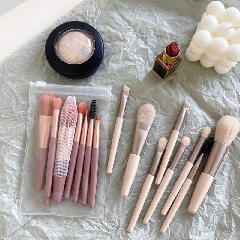 Bộ cọ trang điểm bằng gốm sứ cổ điển 8 miếng, bộ cọ trang điểm cá tính