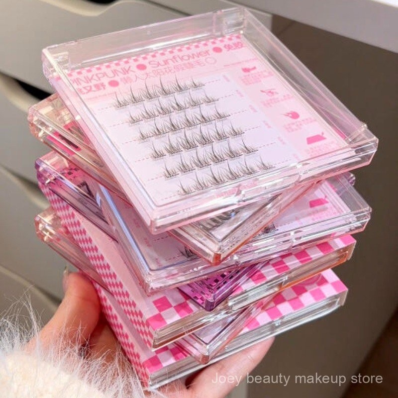 PINK PUNK Peach and Wild Glue-Free False Eyelashes Lazy Small Flame Rabbit Elf SUNFLOWER Small Flowers Thin Stem Simulation False Eyelashes IIBF