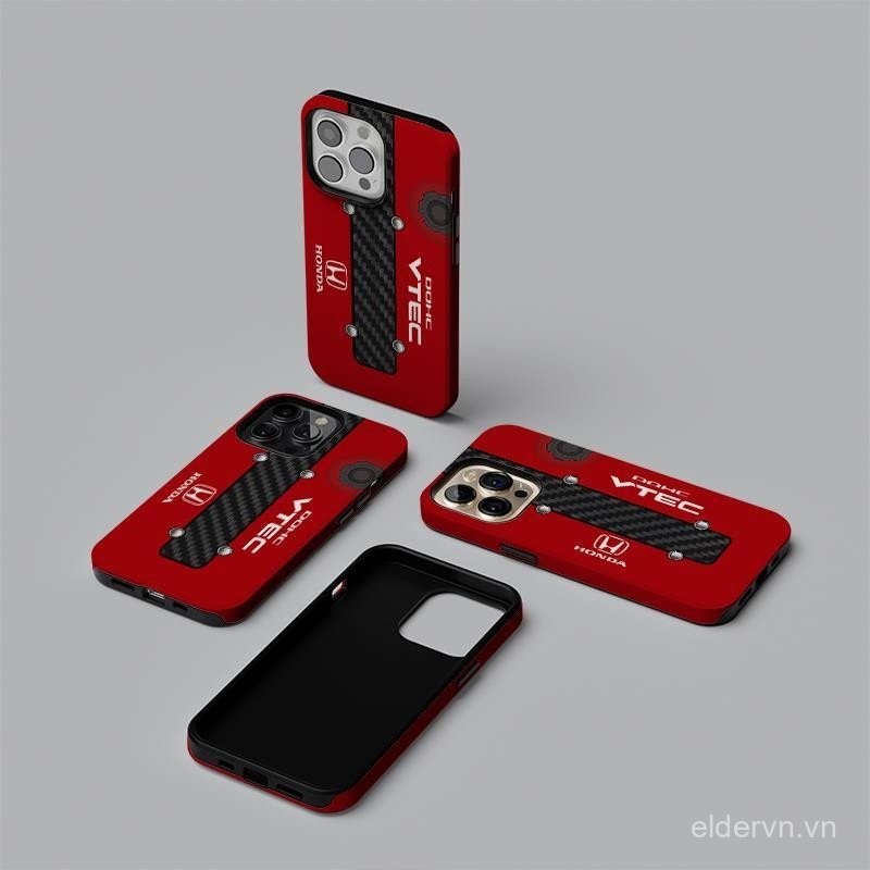 Ốp điện thoại tùy chỉnh ngoại vi game thủ JDM B16 đầu đỏ tương thích với iPhone 11 X XS XR XSMAX 16 15 14 PLUS 12 PRO 13 14 15 16 ProMax Honda hai trong một QX6N