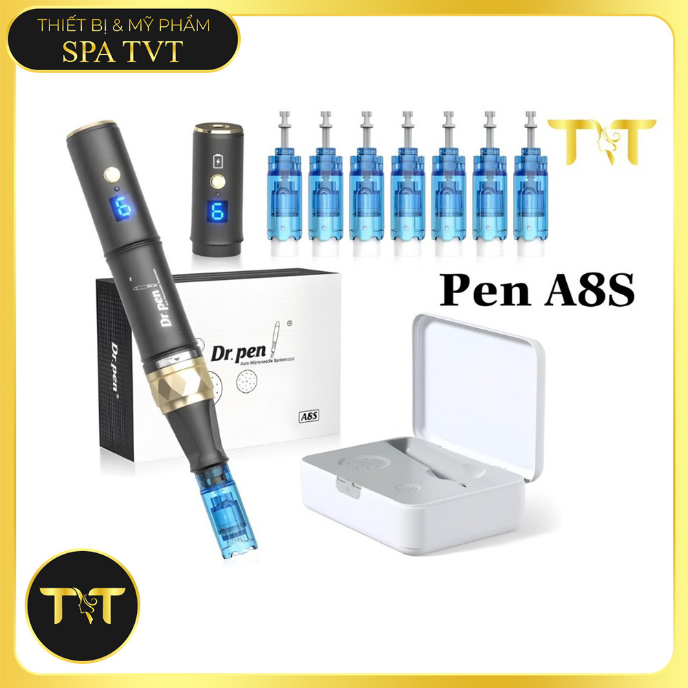 Máy Phi Kim Tích Điện A8S, Hỗ Trợ Giảm Sẹo Rỗ, Mờ Thâm, Tái Tạo Da, Kích Thích Collagen, Trẻ Hóa Da