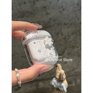 Ốp Lưng Cho AirPods 4 [2024] AirPods Pro2 Pro 3 2 1 Di Chuyển Tuyết Bên Trong Suốt TPU Apple Tai Nghe Bluetooth Không Dây Bảo Vệ Tai Nghe Có Dây Xích Thỏ