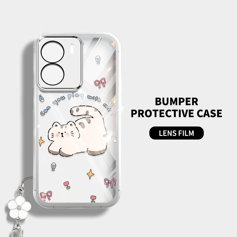 Ốp Điện Thoại YBD Cho Redmi A5 Turbo 4 Pro Xiaomi POCO F7 5G POCO C71 Mềm Mại Và Dễ Thương Phong Cách Cô Gái Họa Tiết Mèo Con Dễ Thương Có Dây Treo