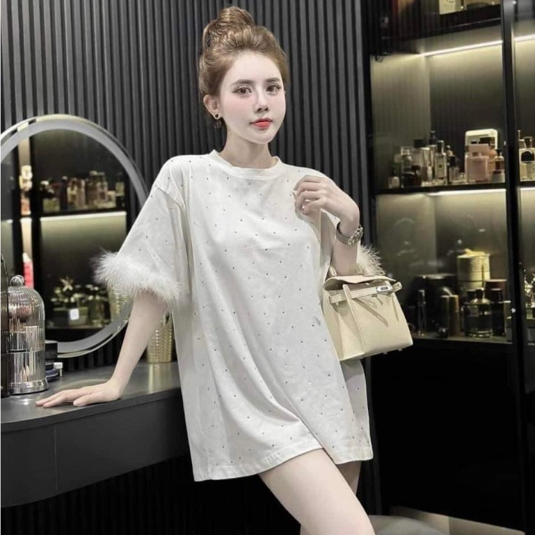 Áo Thun Đá Lông Ống Tay KCloset Áo Phông Cotton Khô Dày Dặn Dáng Rộng Nữ Tính NA110