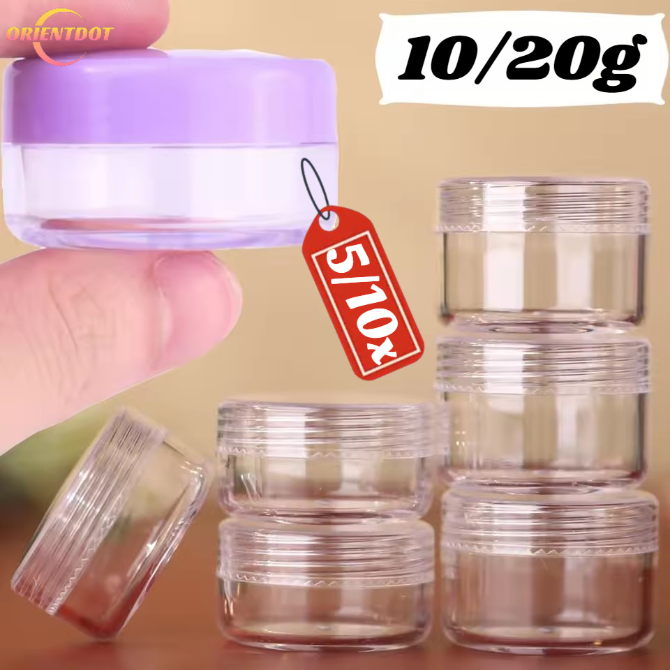 10 / 20g Travel Portable Eyeshadow Cream Lip Balm Jar - Chai trang điểm mỹ phẩm bằng nhựa rỗng trong suốt