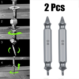 [Fuxin] 2 chiếc 0 # Máy nhổ vít bị hư hỏng với mũi khoan Công cụ loại bỏ vít bị hỏng 2-3mm