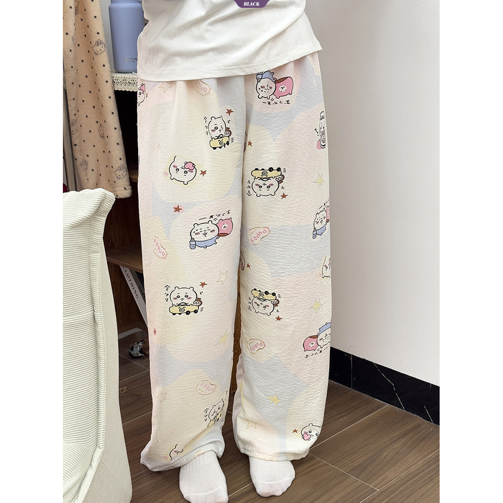 Mùa hè Mới Đầu Lớn Hoạt Hình Hello Kitty Pyjama Quần Nữ Phiên Bản Hàn Quốc Quần Nhà Giải Trí [BL]