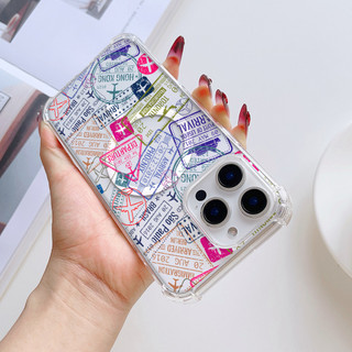 Bộ sưu tập tem du lịch Vỏ từ tính chống rơi cho IPhone 16 16e 15 14 13 12 11 Pro Max X XS XR XSMAX 7 8 + Plus SE 2020 / 2022 Vỏ bọc CXSJ